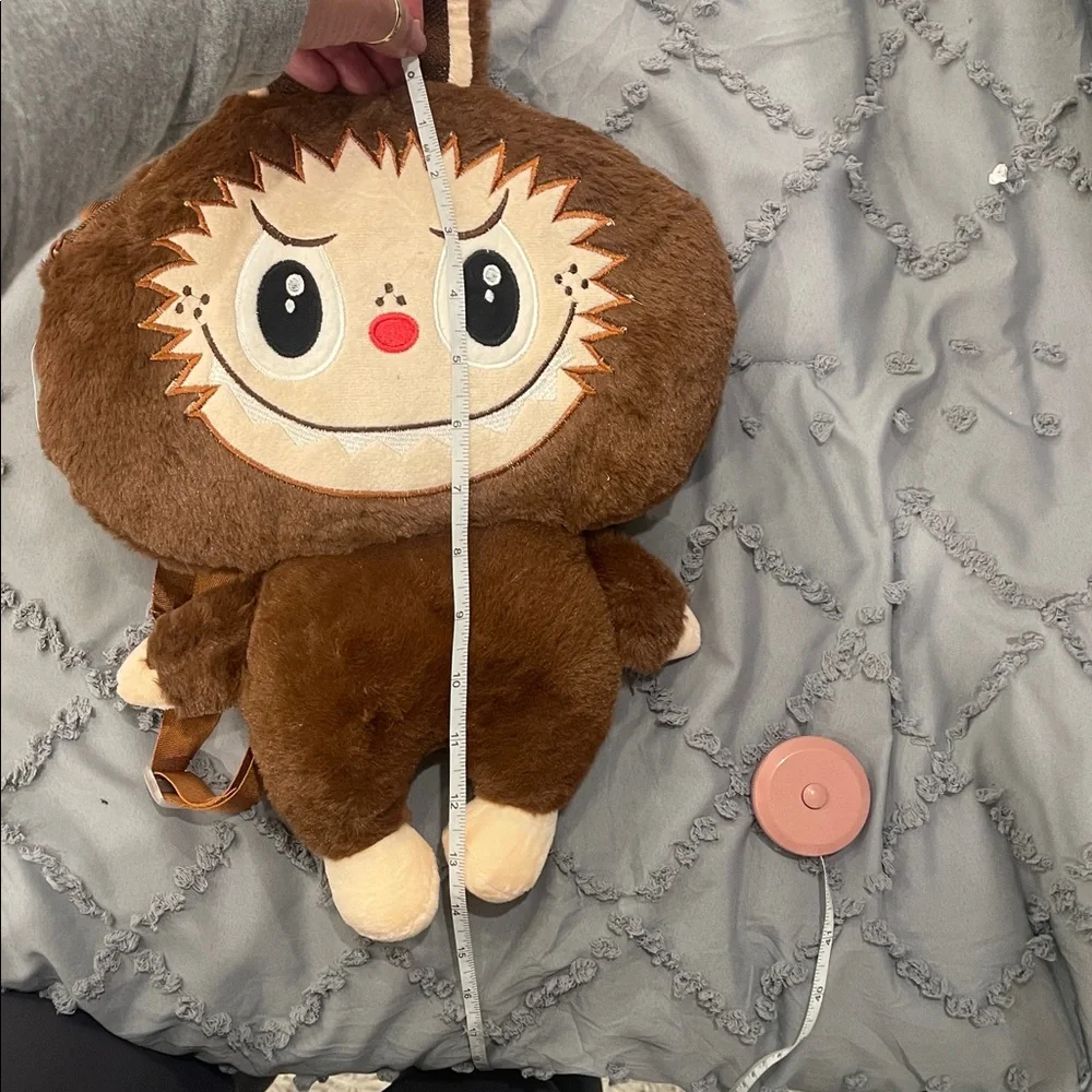 Labubu Brown Plush monsters cartoon Backpack purse nwt